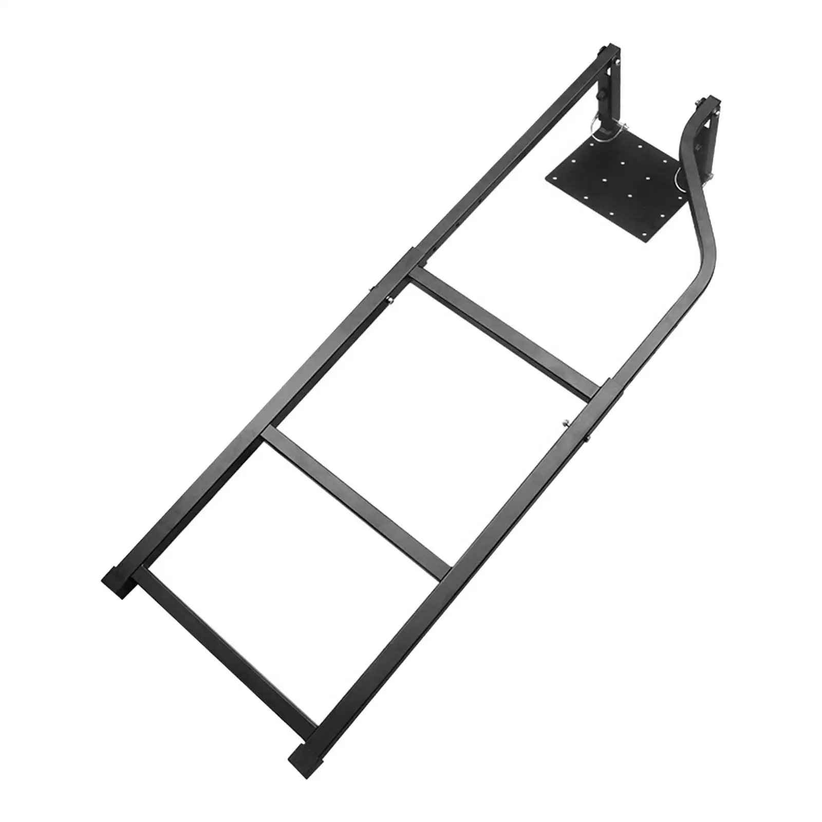 

Folding Tailgate Step Ladder Easy Install Universal Fit Portable Tailgate Mounted Ladder Steel Black Heavy Duty Tailgate Ladder