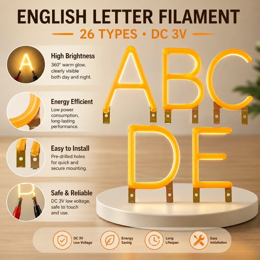 Event Z - 1/2/3/5PCS A-Z Engelse Letter COB LED