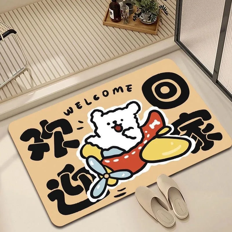 Nordic Cute Lucky Doormat, Non-Slip 