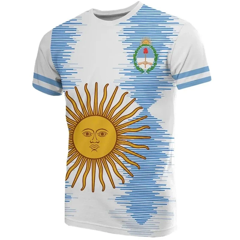 Argentina Pattern 3D Print T-shirts Summer Men Woman Short Sleeve Hip Hop Tees Streetwear Harajuku T Shirt Kids Tops Clothing