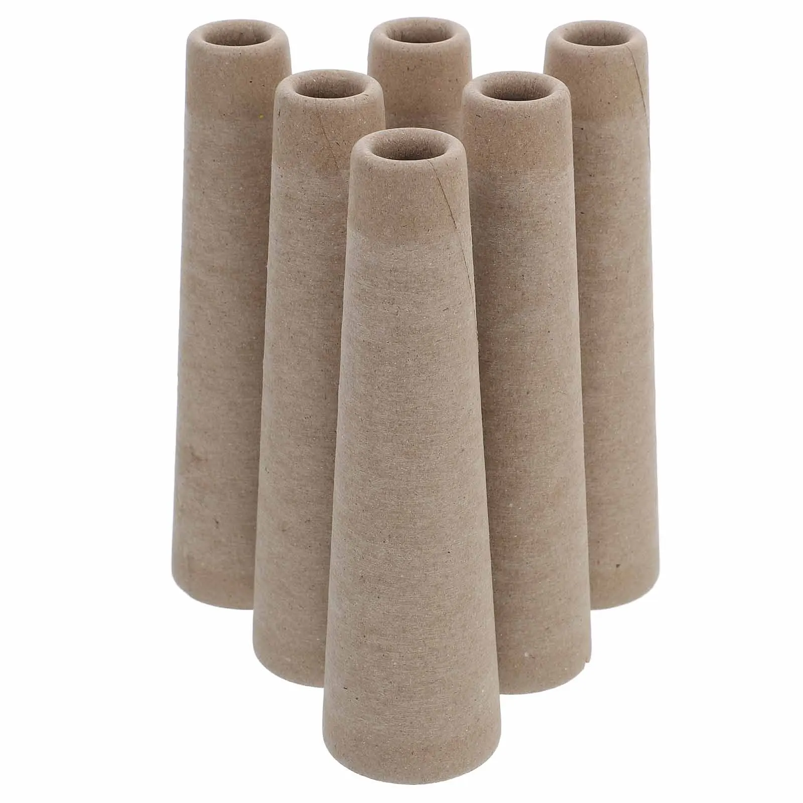 

6pcs Yarn Paper Tube Core Cones High Capacity Spools Light Brown Large Wool Weaving Ball Winders Knitting Supplies Crochet Yarn