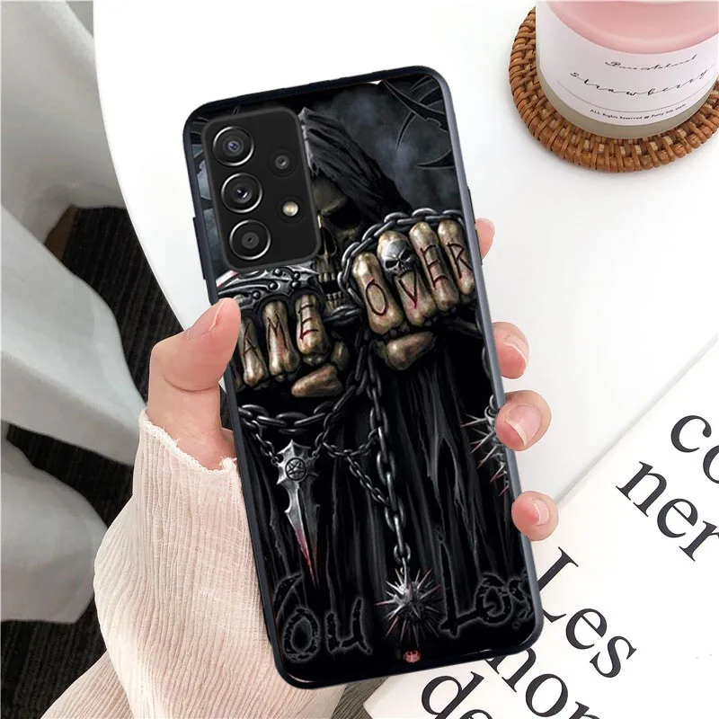 

Phone Case for Samsung Galaxy A35 A55 A54 A15 A25 A05s A05 A22 A24 A52 A33 A34 M34 M14 M54 M23 Skull Skeleton Woman