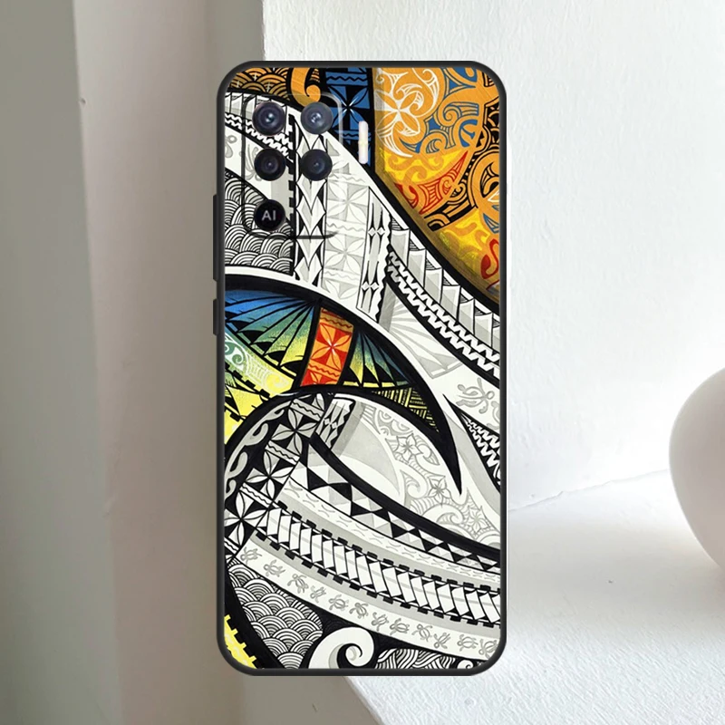 Traditional Hawaiian Island Tattoo Phone Case For OPPO A77 A57 A17 A96 A76 A16 A94 A74 A54 A53 A31 A5 A9 A52 A72 A91 A93 A15