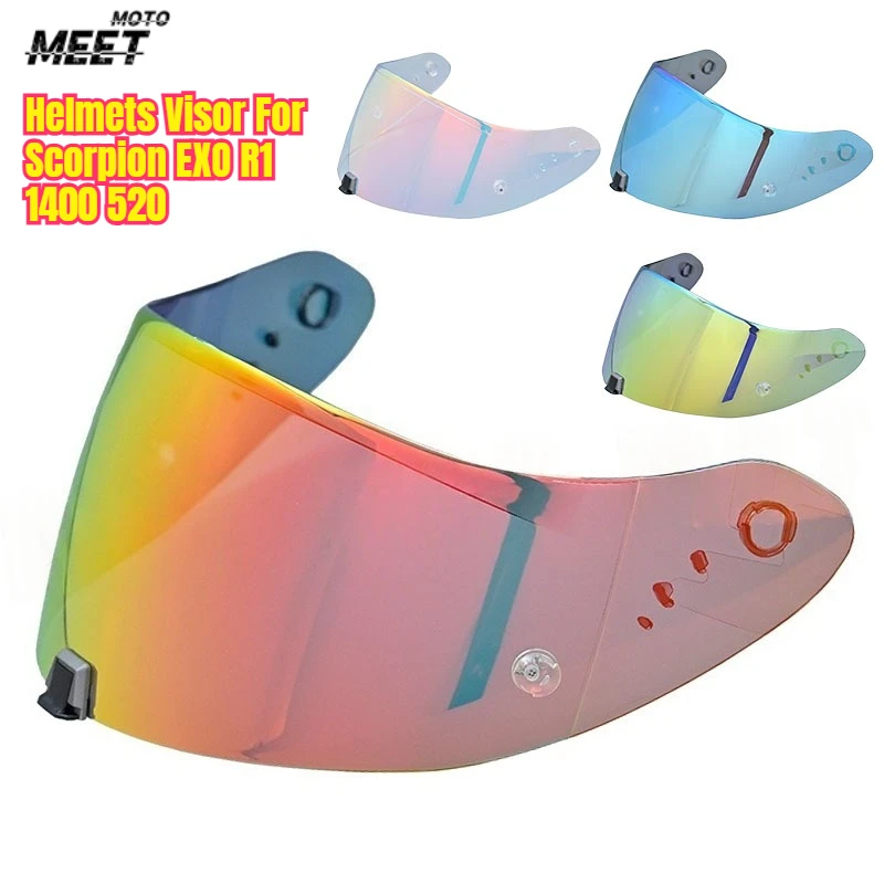 

Helmets Visor for Scorpion Exo 1400 Carbon, R1 & EXO 520 Motorcycle Helmet Lens Visor Plating Uv Protection Lens Faceshield