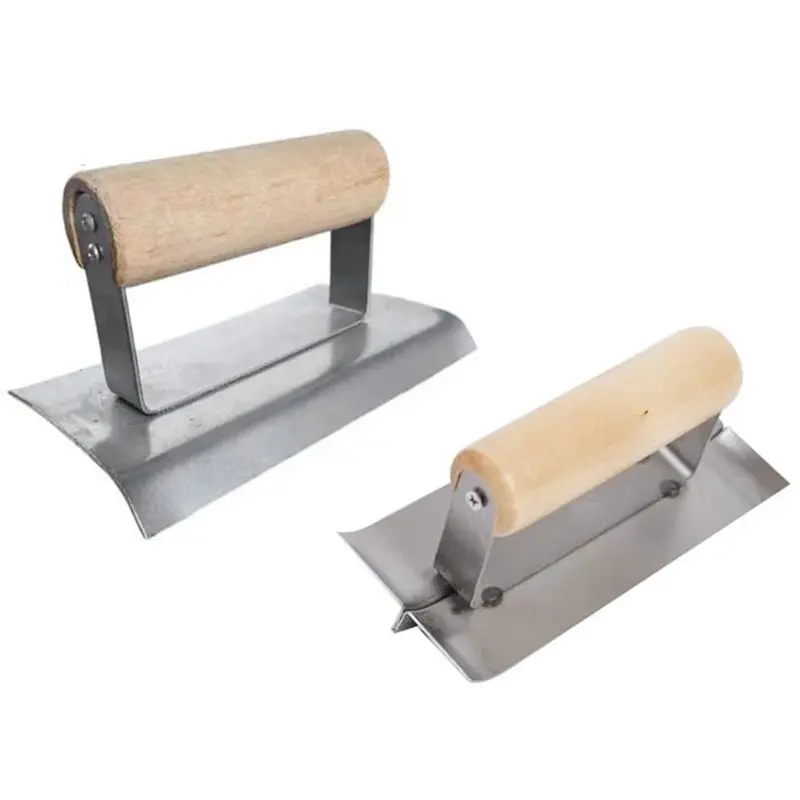 ab11-90度コーナートロウェル、内外両用、木製ハンドル付き亜鉛メッキ鋼、半円形エッジとスライドスロットスライサー