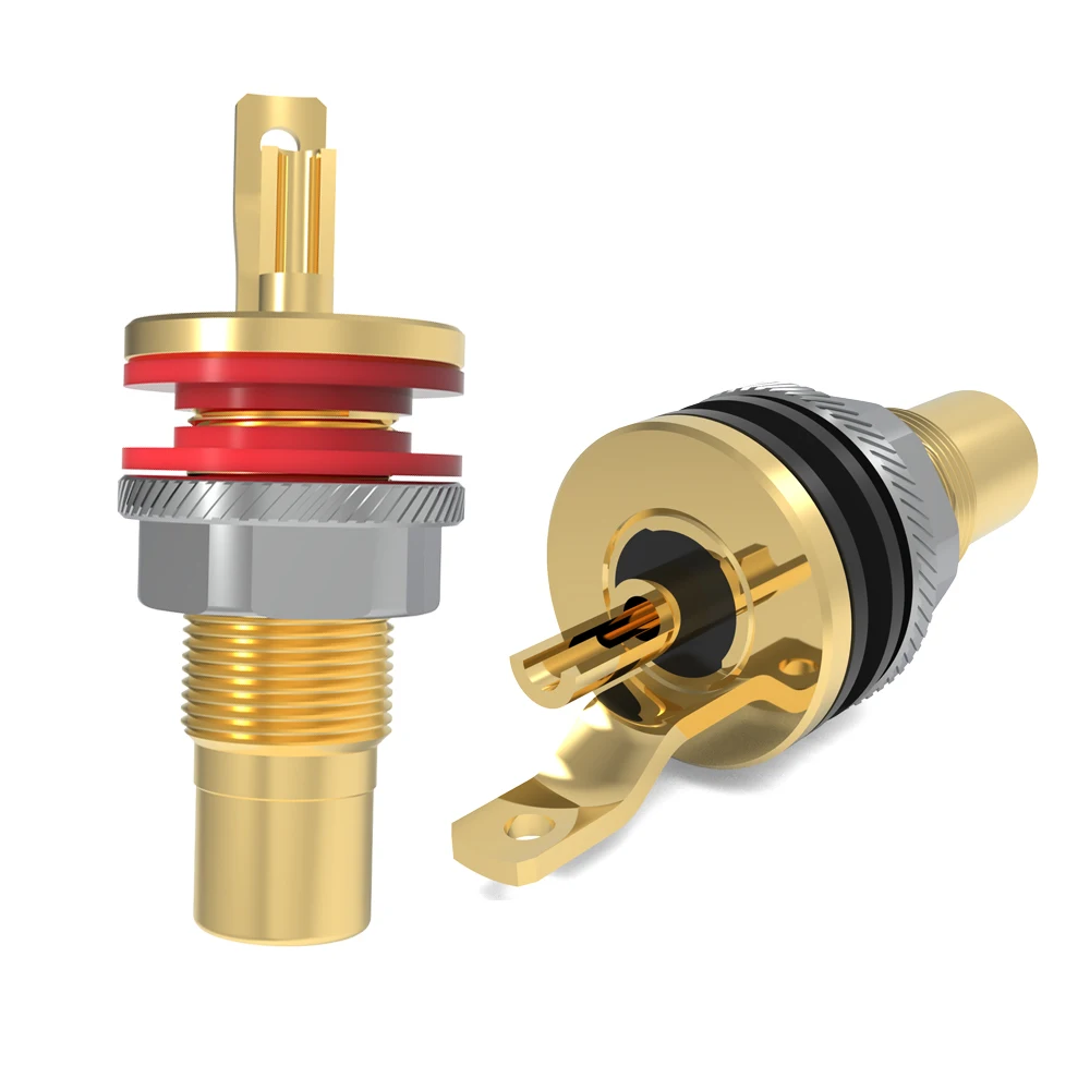 

Monosaudio C404G Pure Copper Gold/Rhodium Plated RCA Socket Solder RCA Female Socket Hifi