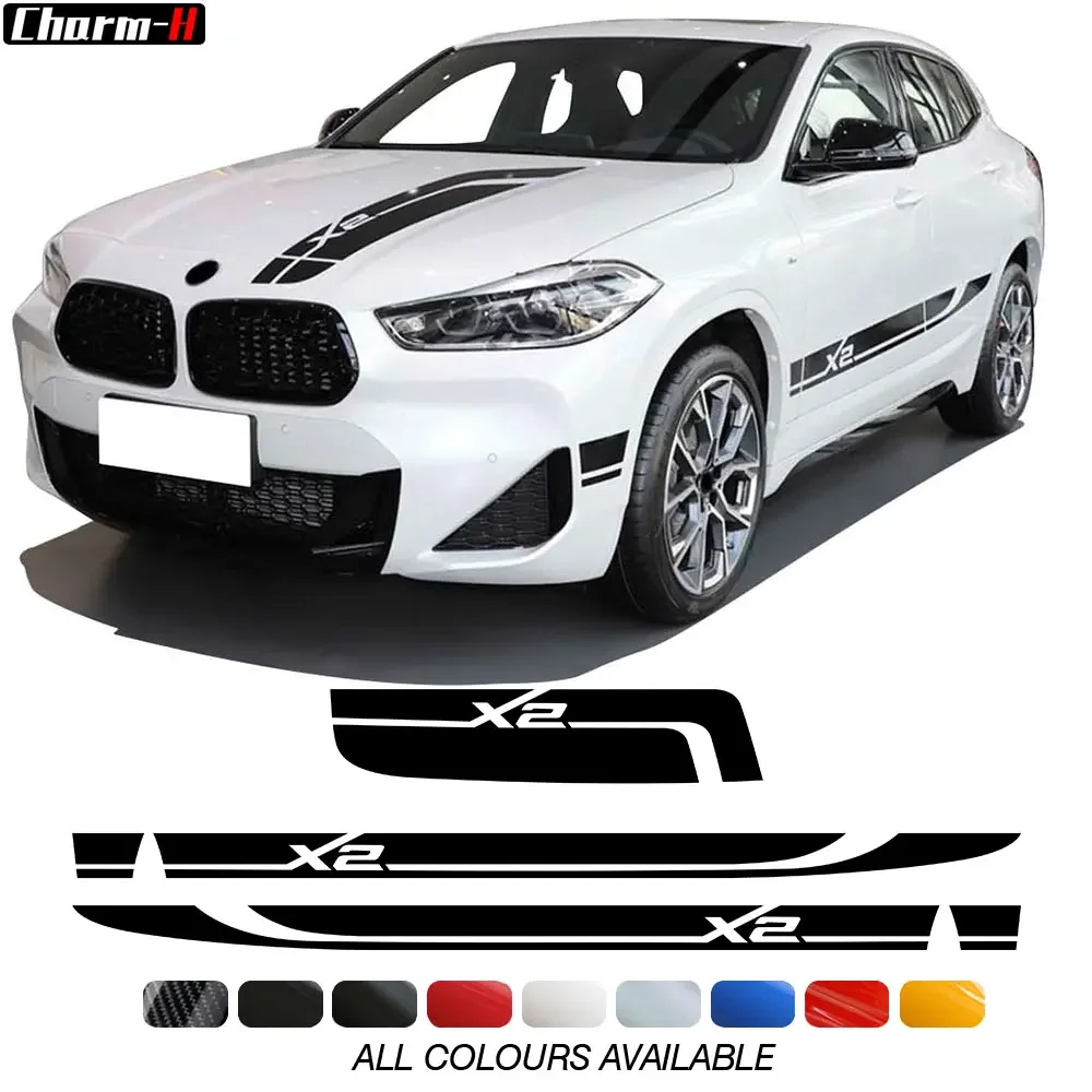 Car Styling Hood Cover Bonnet Sticker Graphic Side Stripes Skirt Vinyl Decor Decals for BMW X2 F39 2018-PRESENT