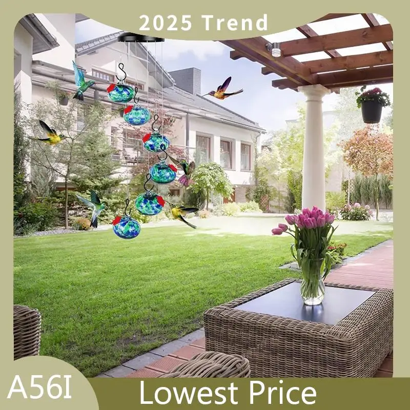 

A56I Top Charming Wind Chimes Bird Feeders For Outdoors,Bird Feeder Ball For Outside Garden Decor