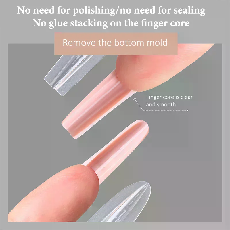 Sandwich Dual Nail Forms 240pcs 14Size Quick Extensions-Dual Forms T-shaped Ellipse Manicure Forms Top Mold Bottom Mold 3D