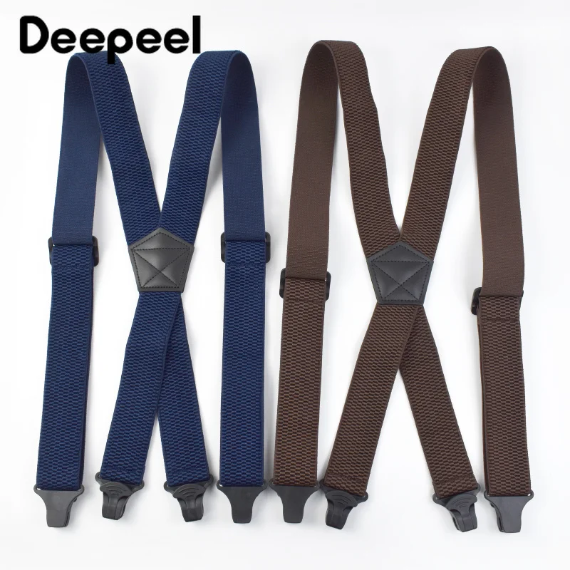 1pc-deepeel-35-センチ幅メンズサスペンダー-120-センチ調節可能な-4-クリップ弾性男性用ブレースパンツジーンズ作業ズボンアクセサリー