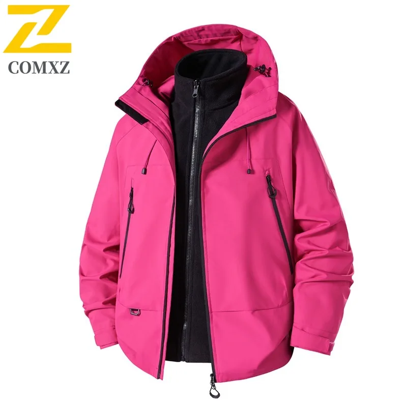 سترة COMXZ للرجال للخريف والشتاء سميكة للمغامرة الخارجية معطف دراجة نارية خفيف للترفيه على الطراز اليومي ملابس خفيفة مريحة
