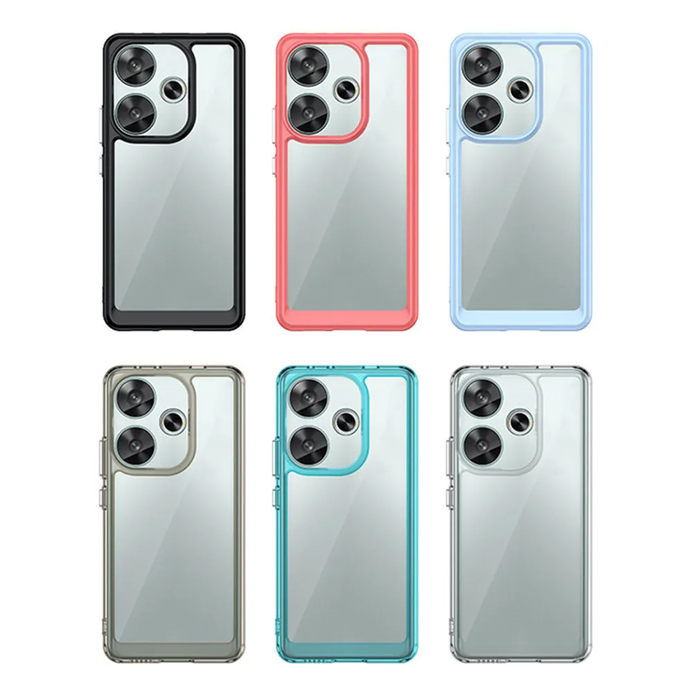 For Xiaomi Poco F6 5G Hard Backplane Soft Border Cover Phone Case For Xiaomi PocoF6 F 6 Full PMMA + TPC Protective Coque