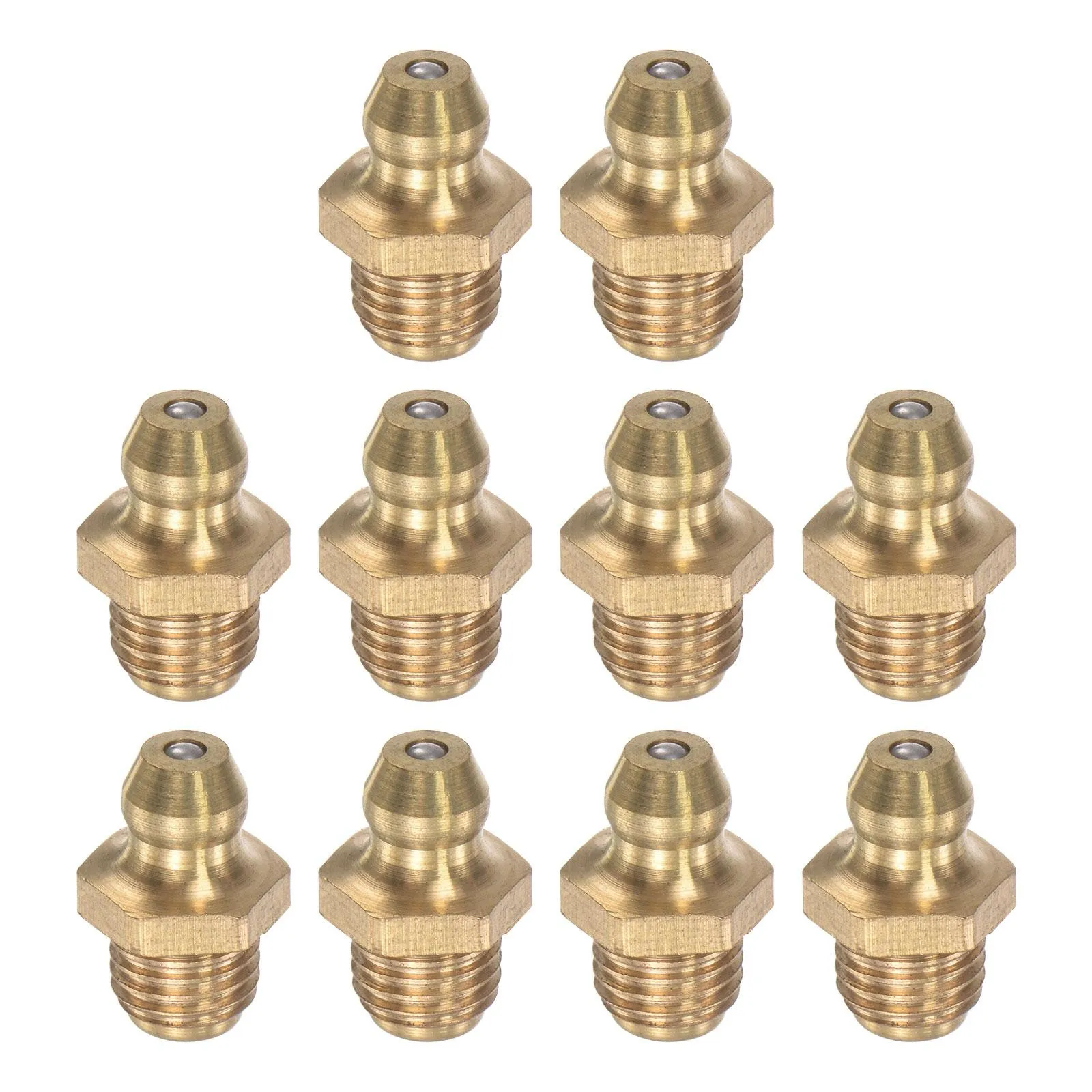 Brass Hydraulic Grease Fitting Assortment Accessories M8 x 1mm Thread, 10Pcs