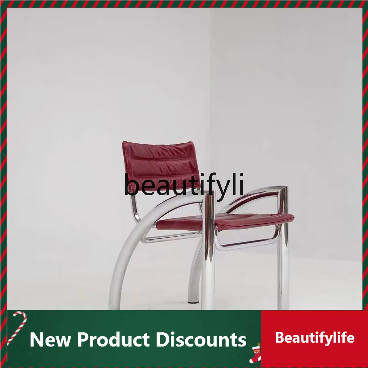 

Vintage Metal Armchair Single Sofa Chair Single Leather Art Negotiation Lazy Backrest Leisure Chair