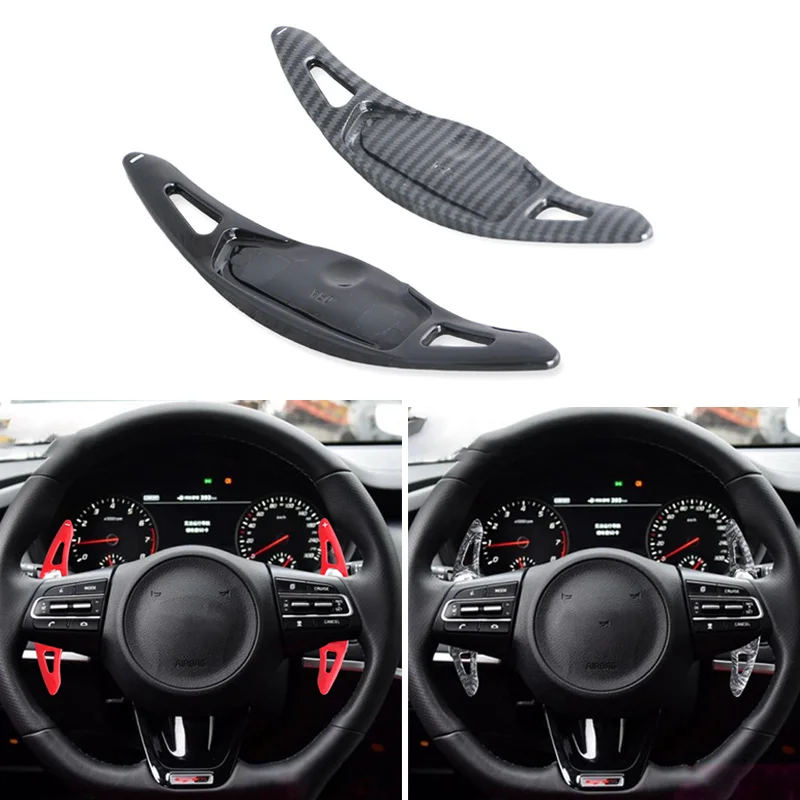 Palas de cambio de paleta de ABS para coche, paletas de cambio de volante, extensión de embellecedor de decoración extendida para Kia Stinger