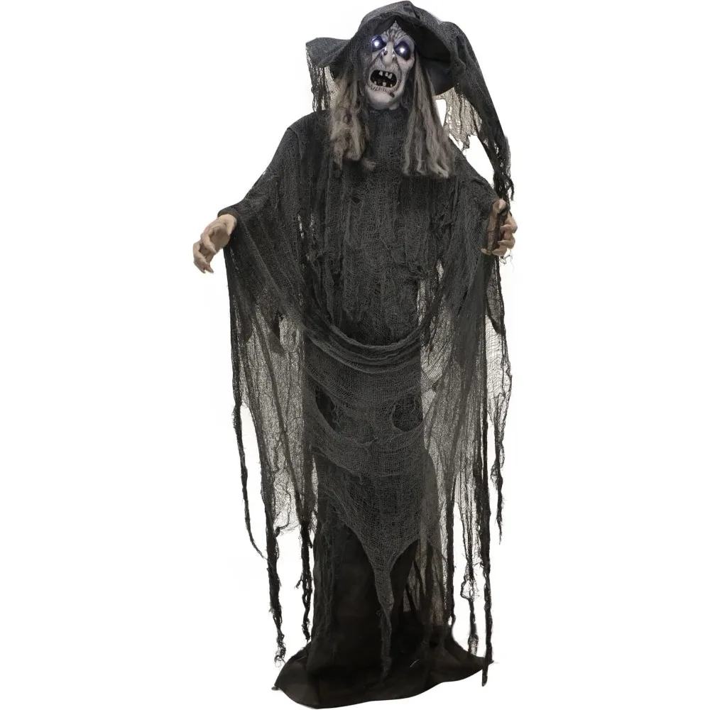 

Life-Size Animatronic Scary Talking Witch with Touch Activated Lights and Sound, Indoor or Covered Outdoor