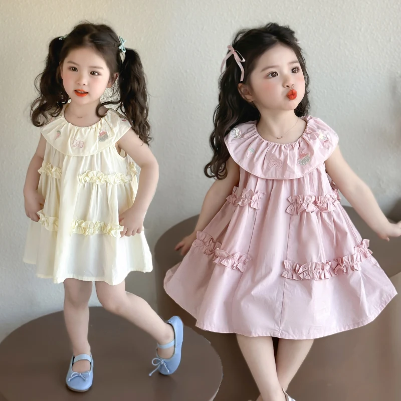 

Girls Summer Sleeveless Dresses Kids Casual Dress Children Cute Clothes Baby Clothing
