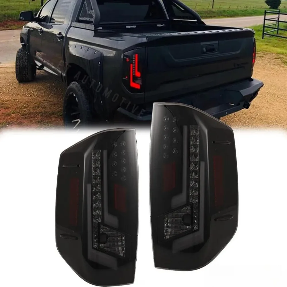 2014-2021 Black Smoke LED Tail Lights For Toyota Tundra Rear Brake Left+Right