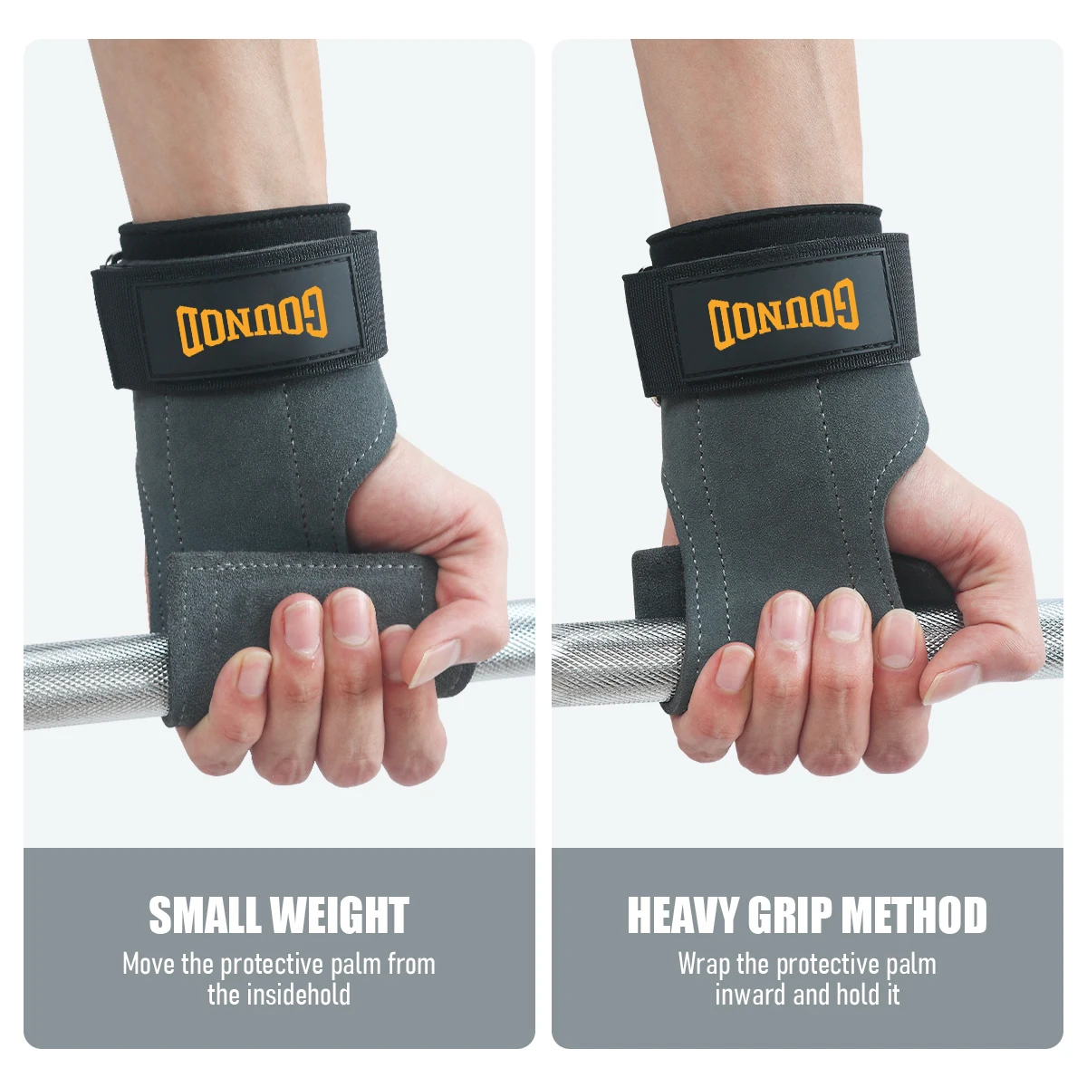 2pc/1Pair GOUNOD Gym Grip Cowhide Palm Protector Weightlifting Gymnastics Exercise Glove Grip Fitness Training Equipment