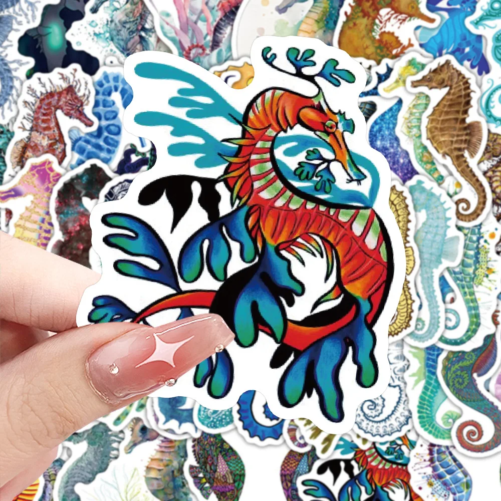 10/30/60PCS Cartoon Animal Seahorse Sticker Funny Personalized Creative Doodle Decal Toy for Motorcycle Scrapbook Shoe Rack