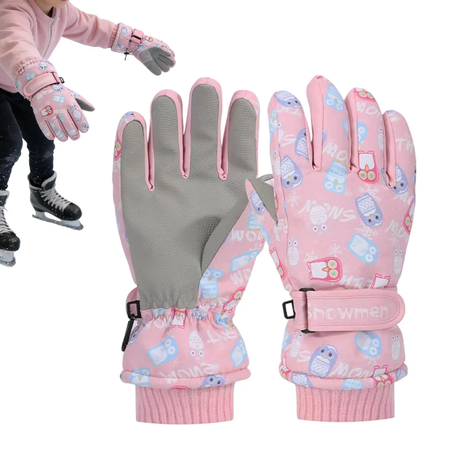 

Children's Ski Gloves Windproof Skiing Snowboard Gloves Winter Warm Cold Weather Outdoor Sports Gloves Windproof Lining Mittens