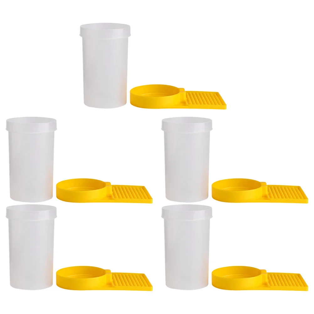 

5 Pcs Bee Waterer Feeder Beehive Entrance Bees Drinking Cup European Style Feeding for Watering Plastic Houses