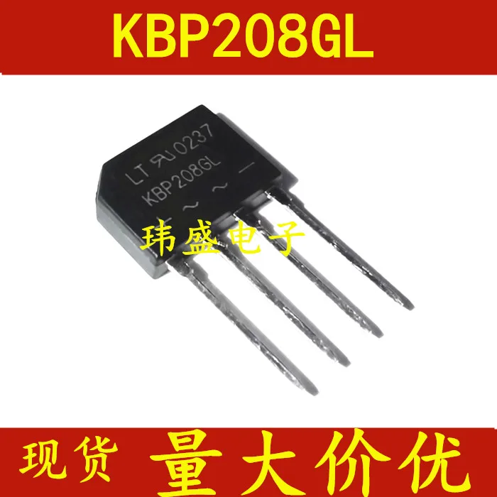 10 pcs KBP208GL KBP208G  KBP208 LCD Power Supply Board Power Adapter Rectifier Bridge Stack Secondary Tube