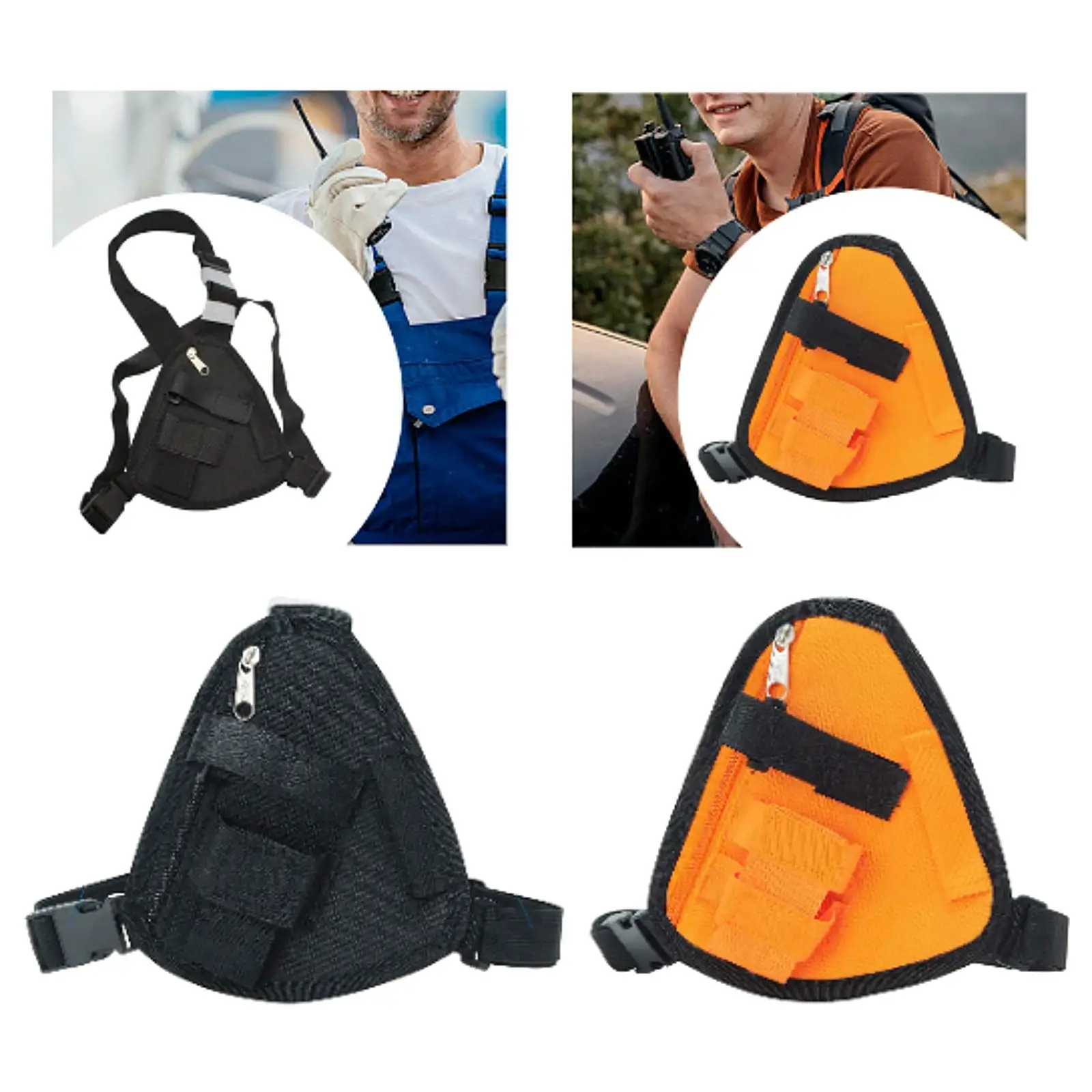 Two Way Radio Chest Pack Harness Carry Case Universal Chest Front Pack Two Way Radio Pouch Holder for Camping Climbing Hiking