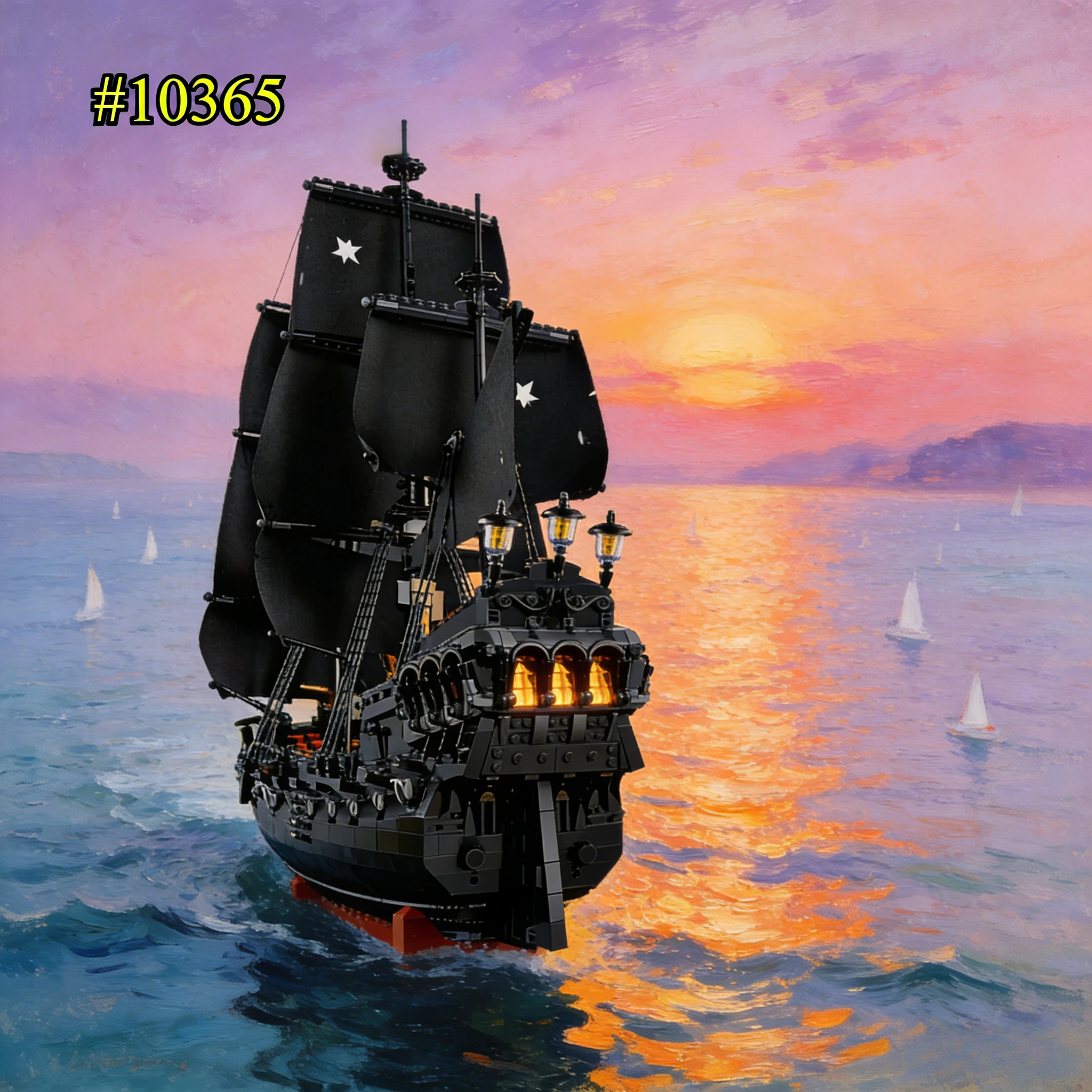 مجموعات مكعبات بناء المراكب الشراعية القراصنة السوداء 10365 متوافقة مع جزيئات Lego مناسبة لهدايا عيد الميلاد 2862 قطعة