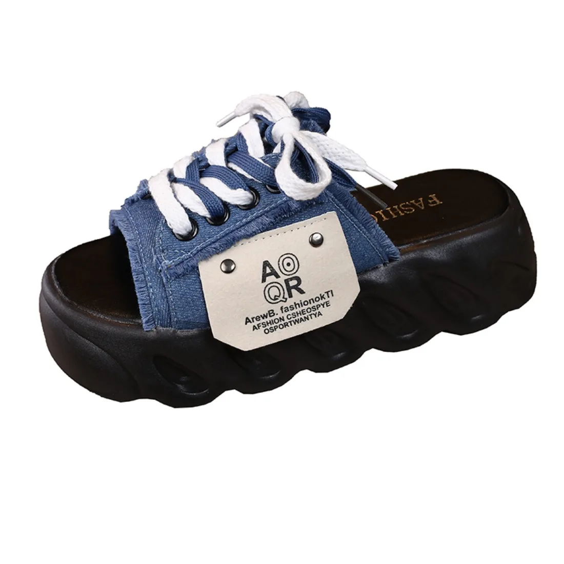 

Новые летние женские шлепанцы на платформе: элегантные джинсовые сандалии, удобные слипоны для пляжа и прогулок, повседневные шлепанцы для женщин