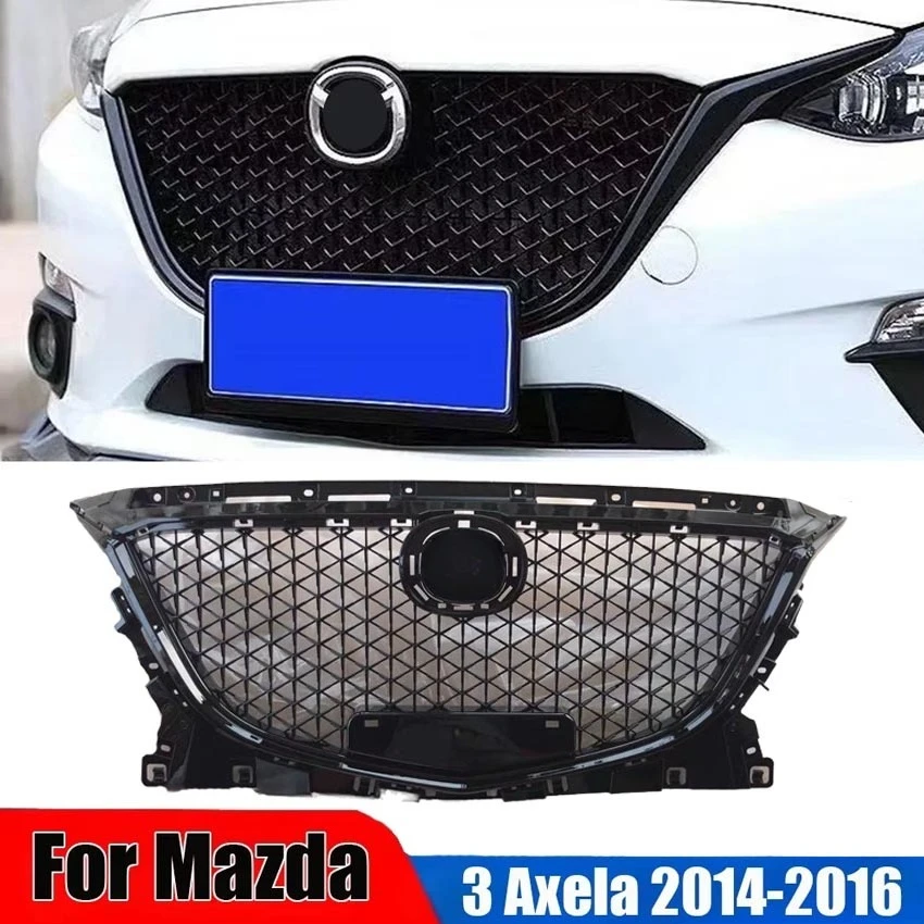 

Автомобильный верхний бампер, впускной капот, сетка радиатора для Mazda 3 Axela 2014-2016, ремонт, черная сотовая гоночная решетка