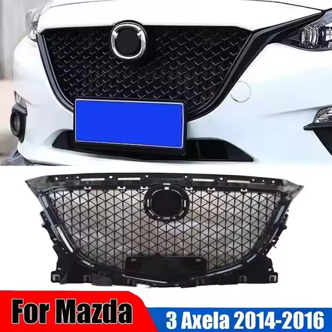 Car Upper Bumper Intake Hood Radiator Mesh Grid For Mazda 3 Axela 2014-2016 Refit Black Honeycomb Style Racing Grille