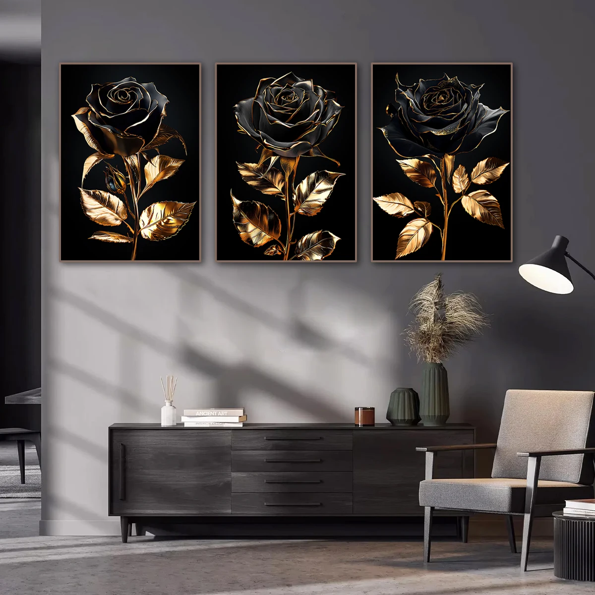 

Wall Art Poster Flower Pattern 3D Visual Art Modern Simple Canvas Painting Poster Living Room Home Modern Art Decoration