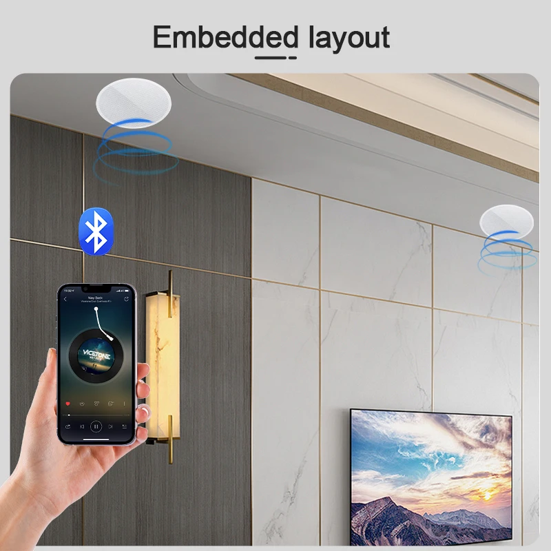 Mini-Bluetooth-Deckenlautsprecher, Heimlautsprecher, Decken-Audio-Lautsprecher für Decken, Lautsprechersysteme mit hochwertigem Klang