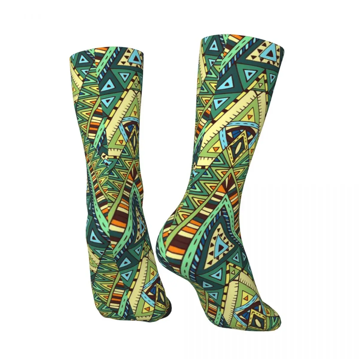 Chaussettes à imprimé tribal ethnique pour filles, bas amusants, chaussettes d'extérieur respirantes, chaussettes graphiques antibactériennes, Boho, printemps