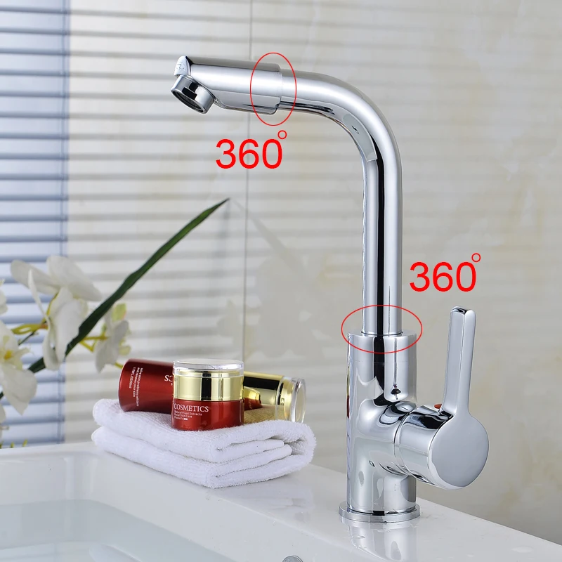 

Смесители для кухни 360° ° Поворотные смесители для раковины с разрешением, смесители для раковины с одним отверстием, смеситель для горячей и холодной воды, смеситель для кухни и ванной комнаты