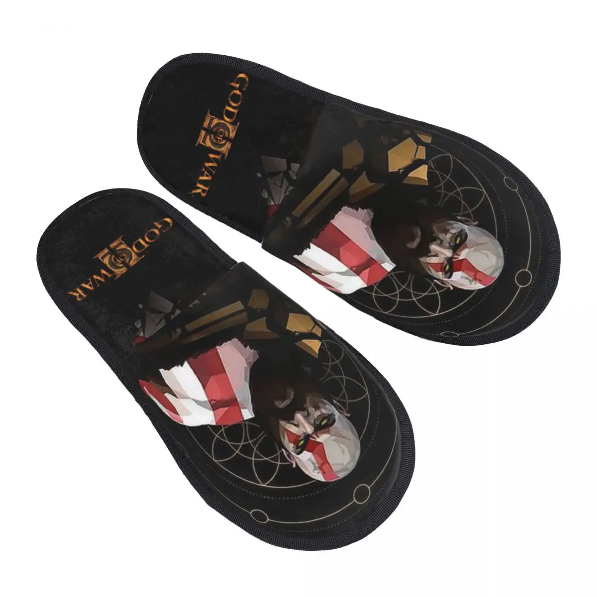 God Of War-Zapatillas peludas para hombre y mujer, pantuflas de Casa especiales, cálidas