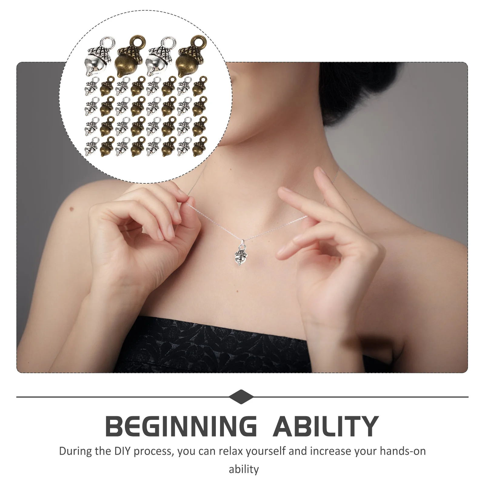 

100Pcs Xmas Acorn Pendant Alloy Charms DIY Jewelry Making Accessories Bracelet Necklace Decor Acorn Pendant Alloy Hanging Decor