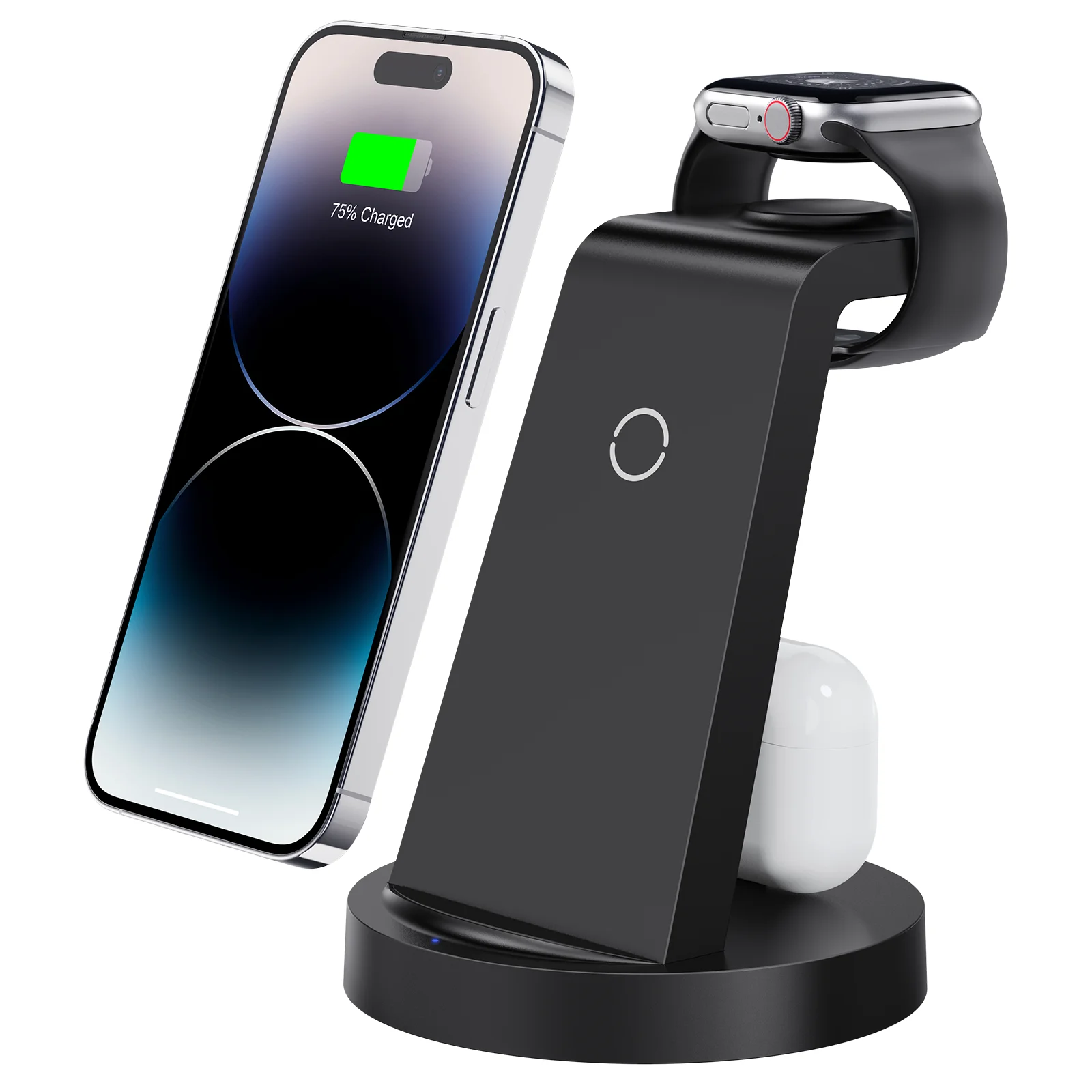 3-in-1 charging station for iPhone, wireless charging station for iPhone 15 14 13 12 11 X Pro Max and Apple Watch and AirPods