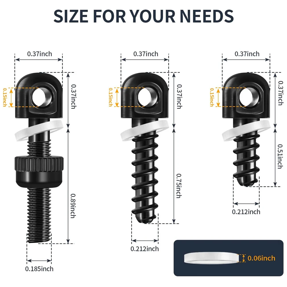 Parafusos QD giratórios táticos, Parafuso de madeira Studs, Base Rifle Shotgun, Gun Sling, Swivel Mount Kit, Acessórios de Caça, 1 Conjunto