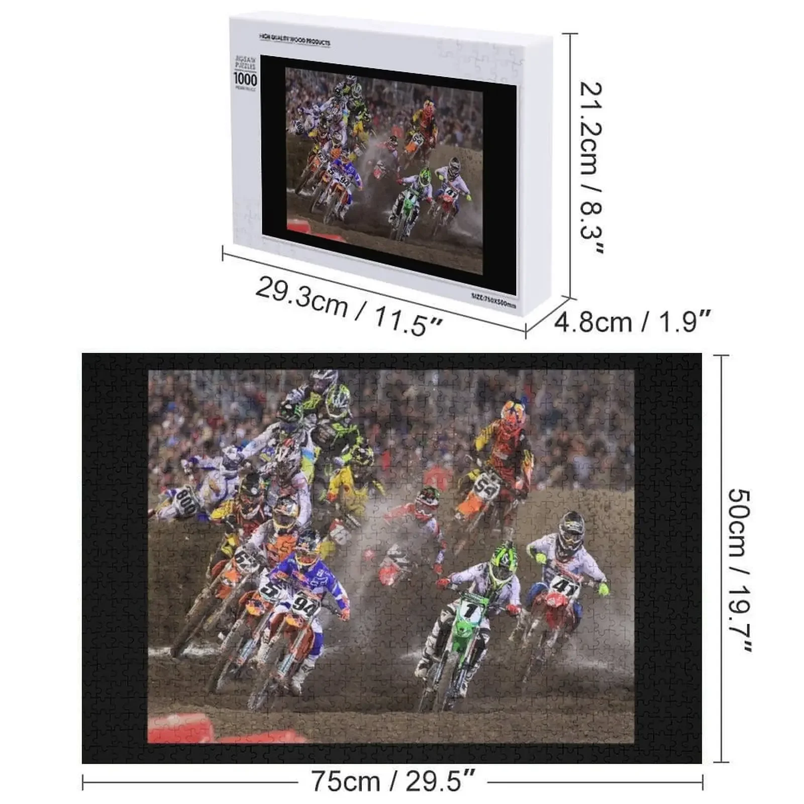 Daytona-rompecabezas de Supercross, foto personalizada, regalo de madera, nombre personalizado, rompecabezas de madera