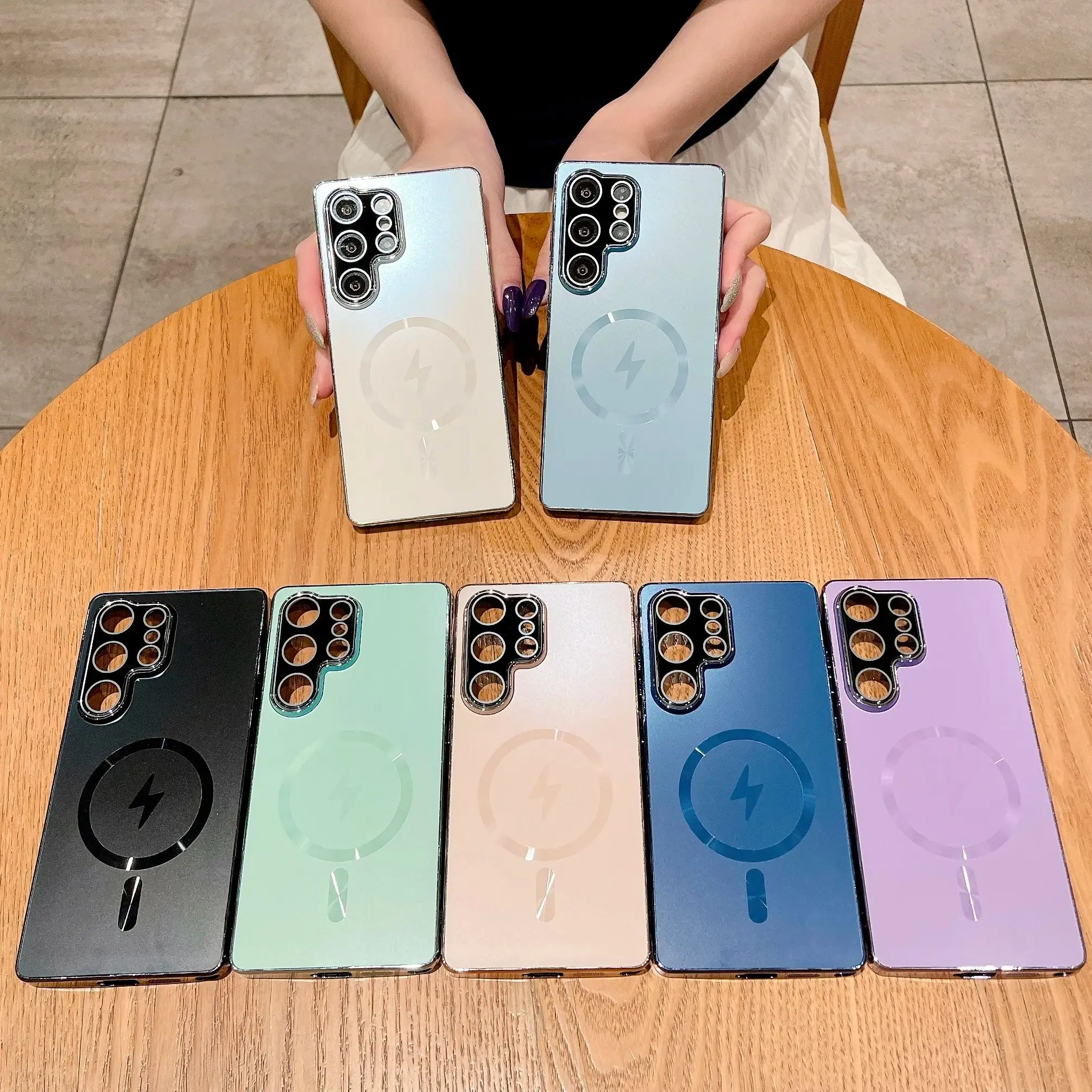 عدسة زجاجية حماية AG ماتي المغناطيسي ل Magsafe جراب هاتف لسامسونج S25 S24 S23 S22 الترا شحن لاسلكي غطاء بلوري #6