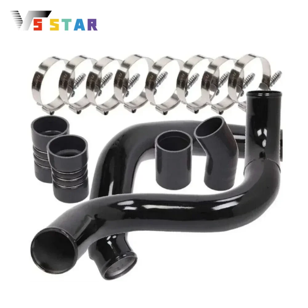 

Intercooler Pipe & Boot Kit Red Black Sliver For Ford 6.0L V8 2003-2007 F-250 F-350 F-450 F-550 Super Duty 2003-2005 Excursion