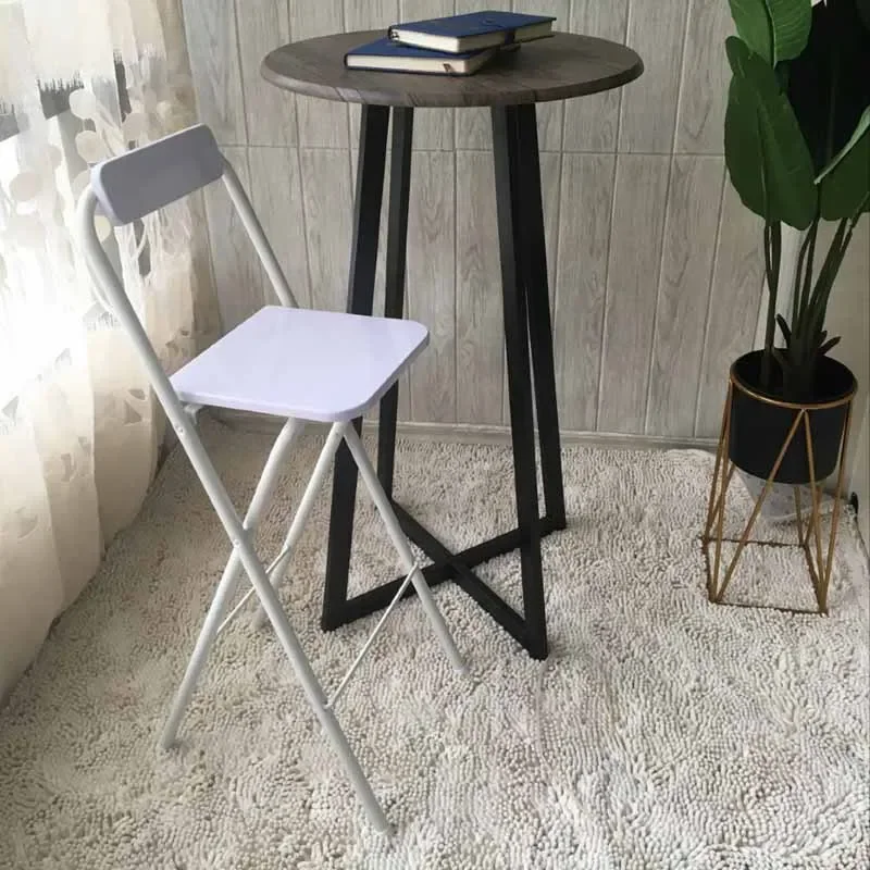 Witte hoge opvouwbare moderne minimalistische kapper barstoel kantoor metalen buitencomputerstoel gaming silla bar barmeubilair