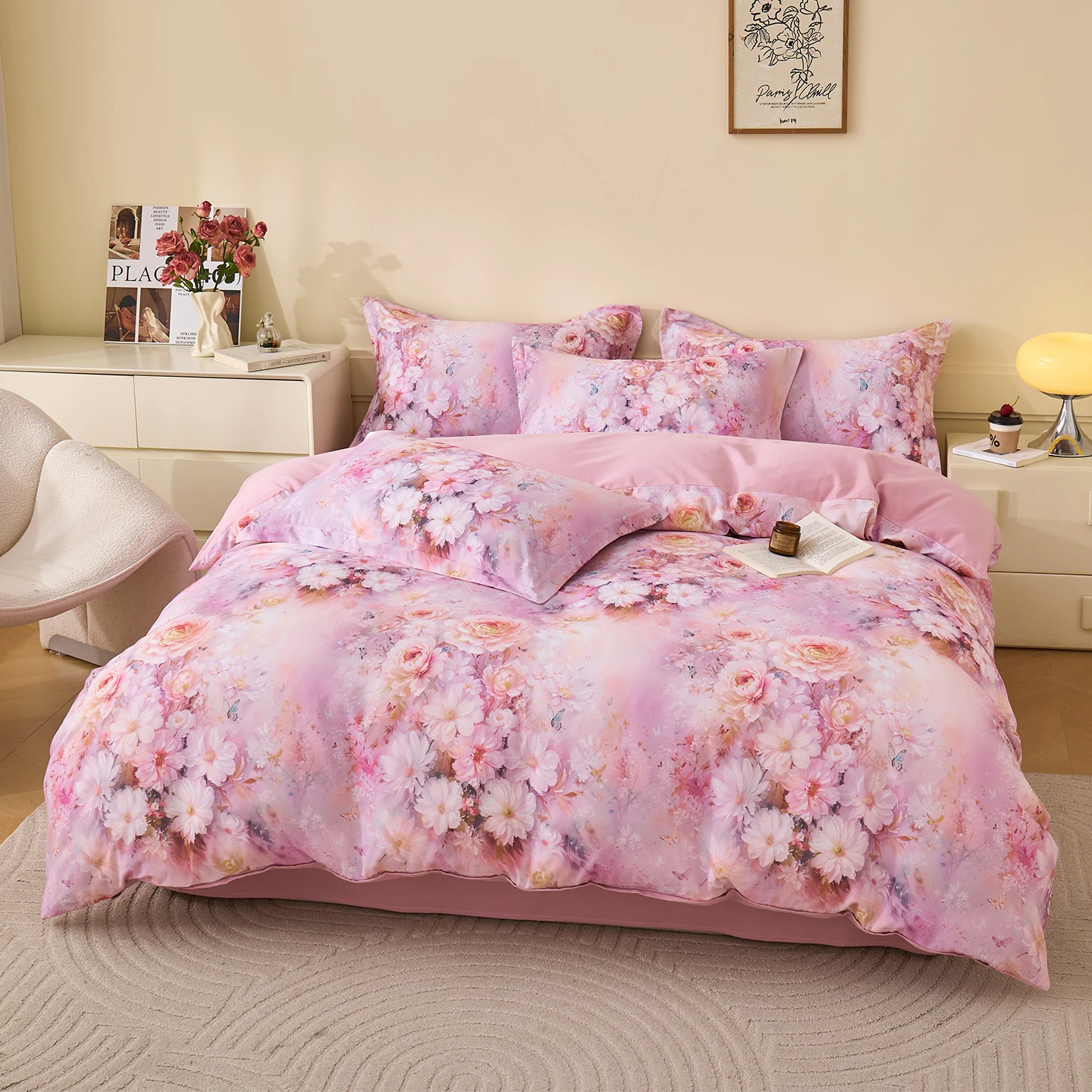 100%Cotton Duvet Cover Floral Style Brushed Quilt Cover Single/Queen/King Size Thick Fabric Pure Cotton housse de couette