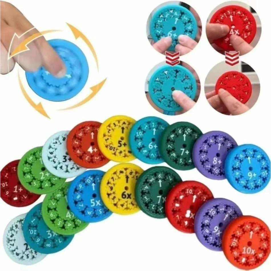 Number Fidget Roller Spinner, Brinquedos de descompressão, ponta do dedo, aritmética, adição, subtração, multiplicação, divisão, giroscópio, quente, 1 pc