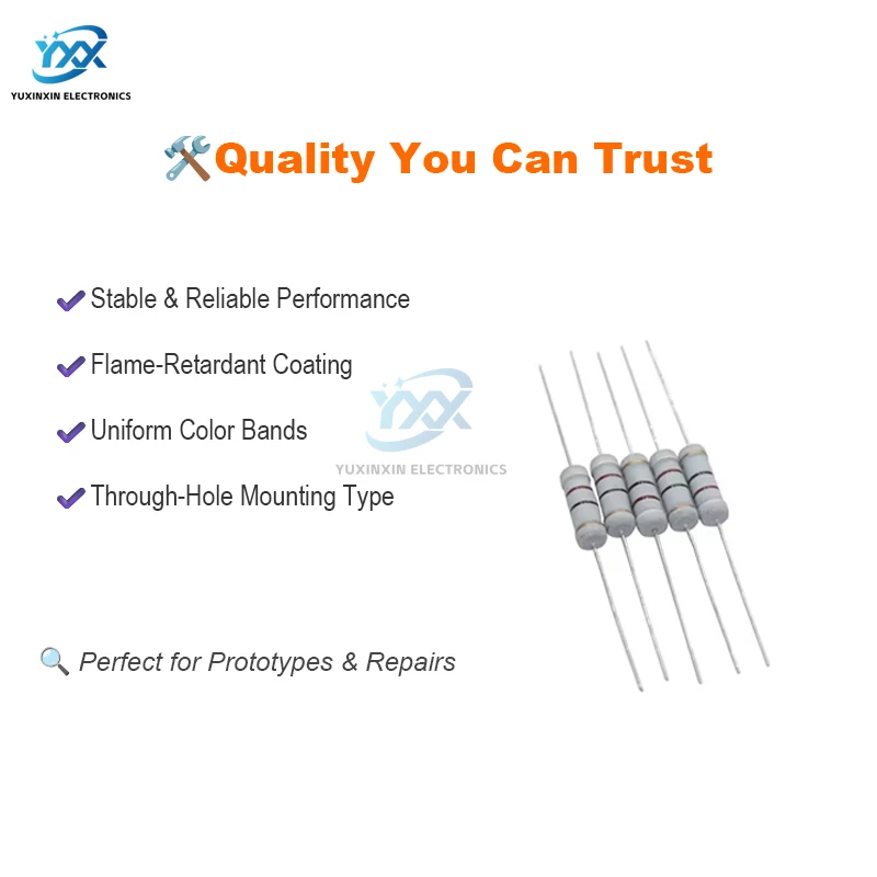 20PCS 3W 5% Carbon Film Resistors 1R 10Ω 100Ω 1KΩ 10KΩ 220Ω 470Ω 4.7KΩ for Arduino DIY Repair Projects Circuits Soldering