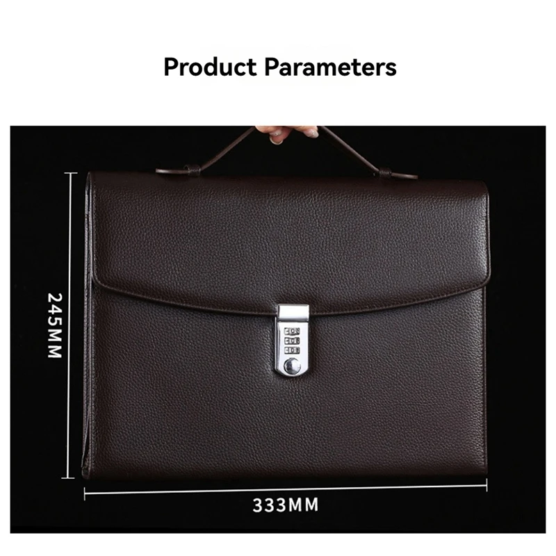 Office Business Briefcase With Combination Lock High Capacity Document Handbag For Business Office Meeting