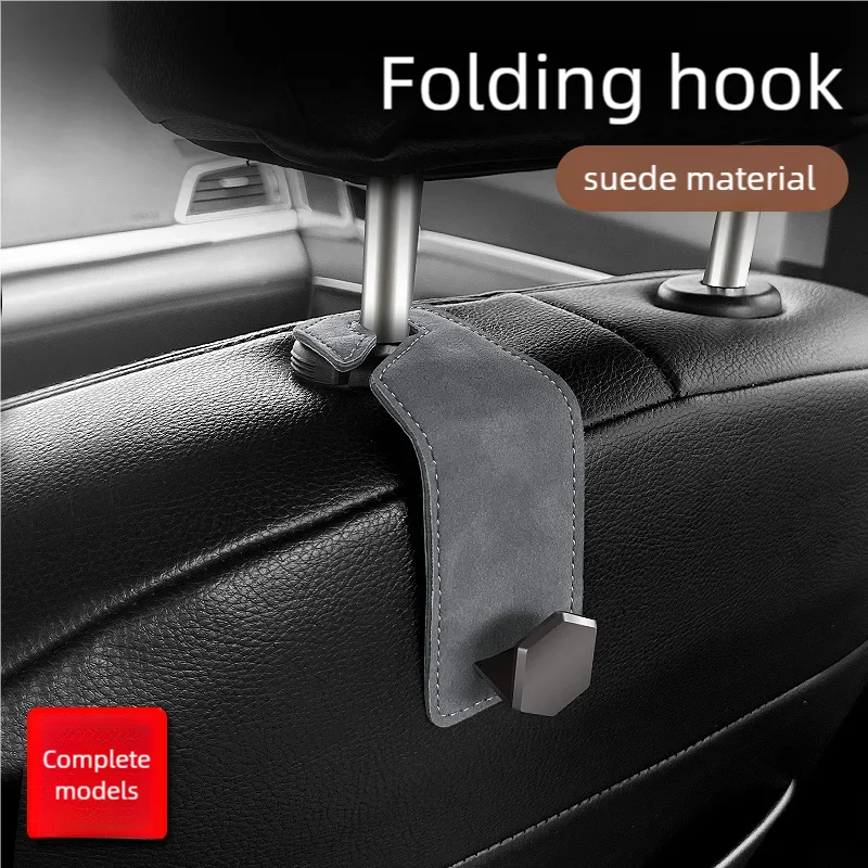 Car Seat Back Hook, Multifunctional Hidden Suede Universal Metal Hook for Car Interior, Small Hook for Rear Seat Storage