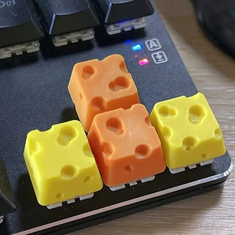

4pcs Creative Universal Cheese Shape Keycap Mechanical Keyboard Key Cap Shaped Replacement For Gaming Keyboard Desktop Decor Gam